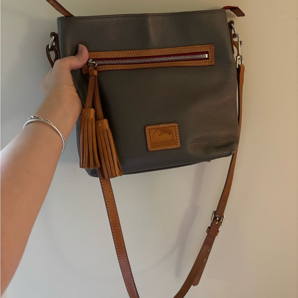 Dooney & Bourke Gray and Tan Shoulder Bag